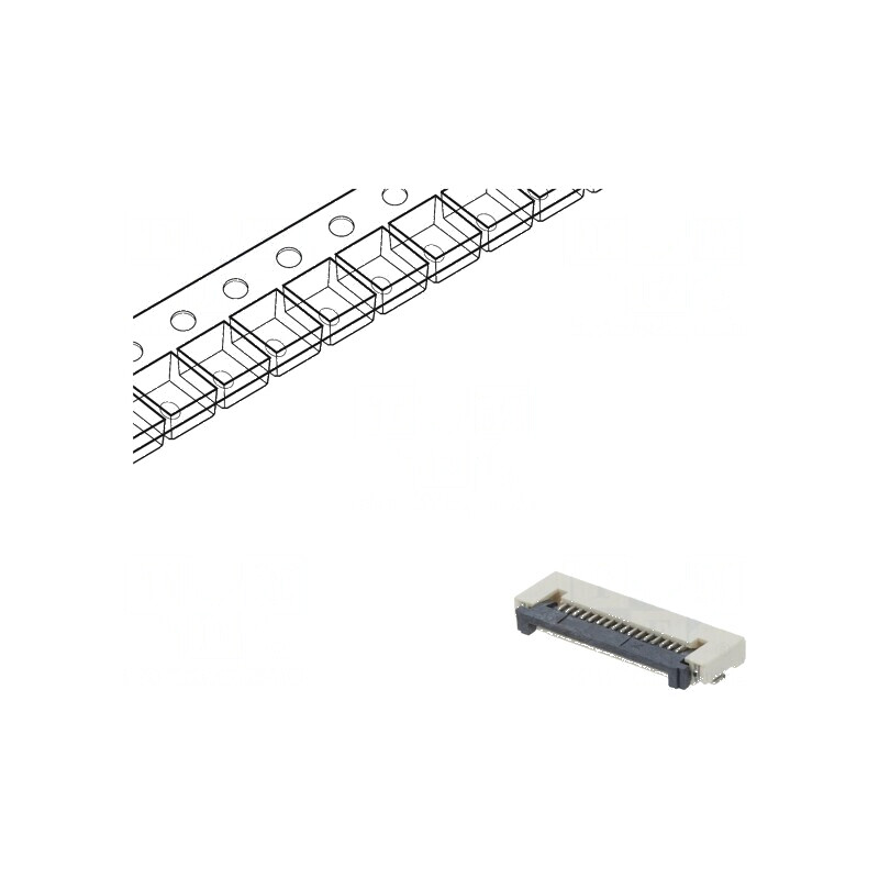 Conector FFC/FPC orizontal 16 pini ZIF SMT 500mA cositorit | Electronic-mag.ro | Componente Electronice