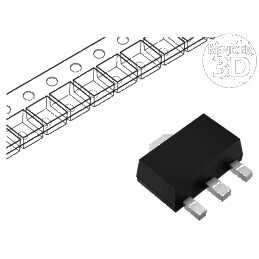 Tranzistor NPN bipolar Darlington 120V 1A 900mW SOT89 - Componentă electronică pentru circuite | Electronic-mag.ro | Componente 