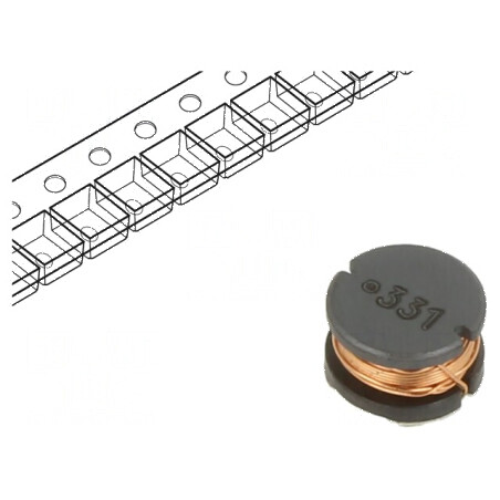 Inductor SMD 330uH 400mA ±10% Q: 12 Ø: 7,8mm H: 5,3mm 1,26Ω | Electronic-mag.ro | Componente Electronice