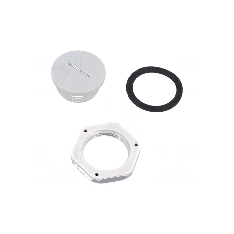 Capac de protecție PG16 din poliamidă gri deschis cu filet PG | Electronic-mag.ro | Componente Electronice