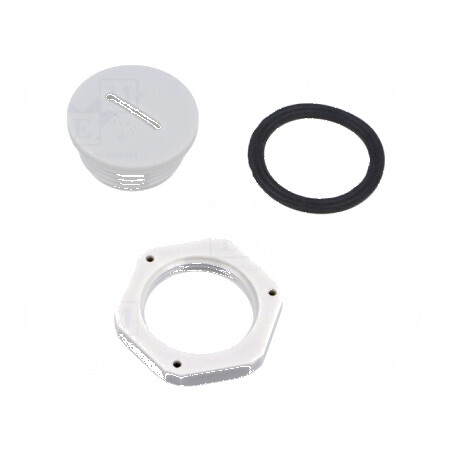 Capac de protecție PG16 din poliamidă gri deschis cu filet PG | Electronic-mag.ro | Componente Electronice