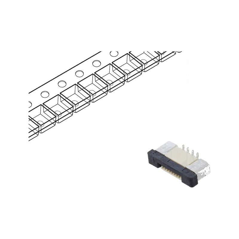 Conector FFC/FPC orizontal PIN 8 ZIF SMT 500mA cositorit - Componente electronice | Electronic-mag.ro | Componente Electronice
