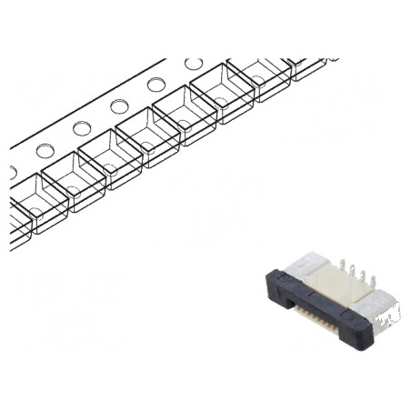 Conector FFC/FPC orizontal PIN 8 ZIF SMT 500mA cositorit - Componente electronice | Electronic-mag.ro | Componente Electronice