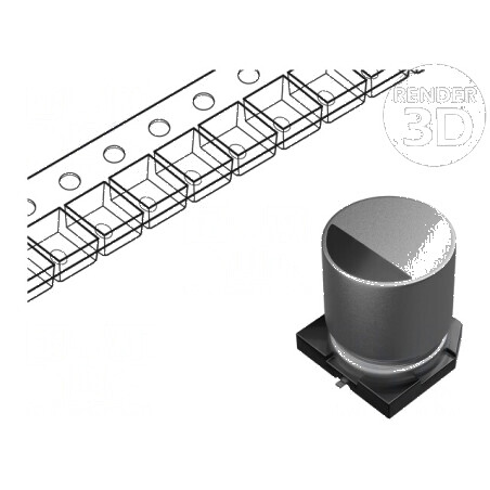 Condensator electrolitic SMD 4,7uF 35VDC Ø5x5,4mm ±20% 2000h pentru circuite electrice | Electronic-mag.ro | Componente Electron