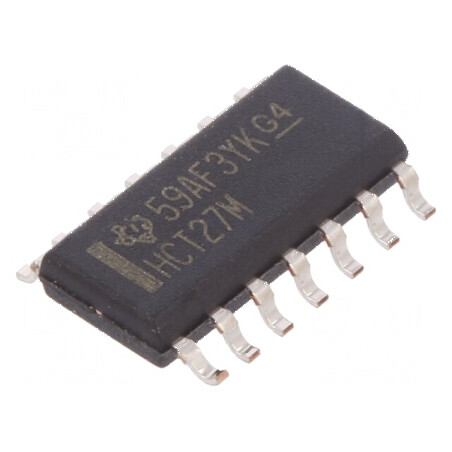 Circuit integrat digital NOR, 3 intrări, 3 ieșiri, SMD SO14, 4,5-5,5VDC, -55-125°C, tub. | Electronic-mag.ro | Componente Electr