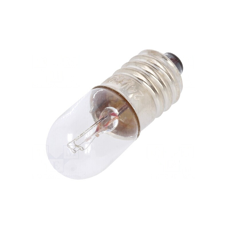 Lampă miniaturală E10 24VDC 50mA cilindrică 1,2W Ø 10mm | Electronic-mag.ro | Componente Electronice