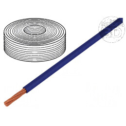 Cablu electric LifY 1x0,14mm2 cu izolație PVC albastru, 300V, rezistent la temperaturi între -15 și 80°C | Electronic-mag.ro | C