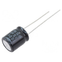 Condensator electrolitic bipolar THT 15μF 100VDC Ø10x12,5mm pentru aplicații electronice | Electronic-mag.ro | Componente Electr