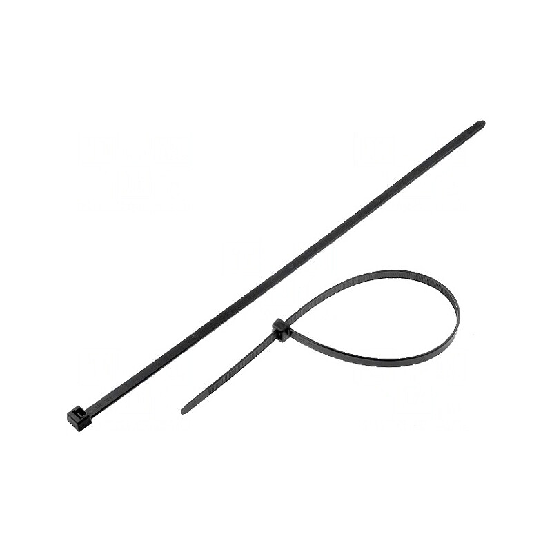 Colier de strângere din poliamidă 535N, negru, L: 390mm, W: 7,6mm | Electronic-mag.ro | Componente Electronice