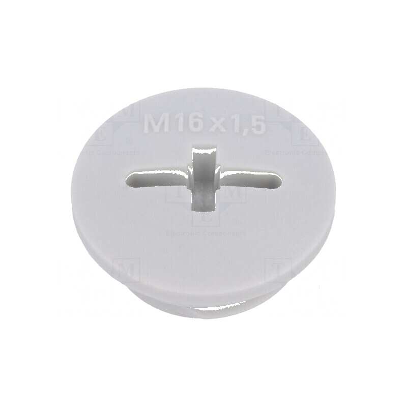 Capac de protecţie M16 1,5 IP54 din poliamidă gri deschis 7mm | Electronic-mag.ro | Componente Electronice