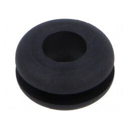 Manşon negru Øorif.mont: 9,5mm Øorif: 6,4mm rezistent la temperaturi -40÷135°C UL94HB | Electronic-mag.ro | Componente Electroni