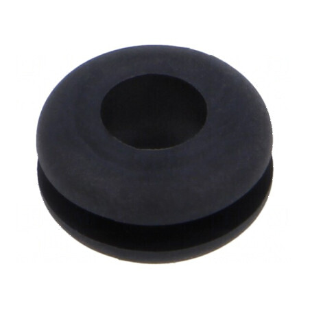 Manşon negru Øorif.mont: 9,5mm Øorif: 6,4mm rezistent la temperaturi -40÷135°C UL94HB | Electronic-mag.ro | Componente Electroni