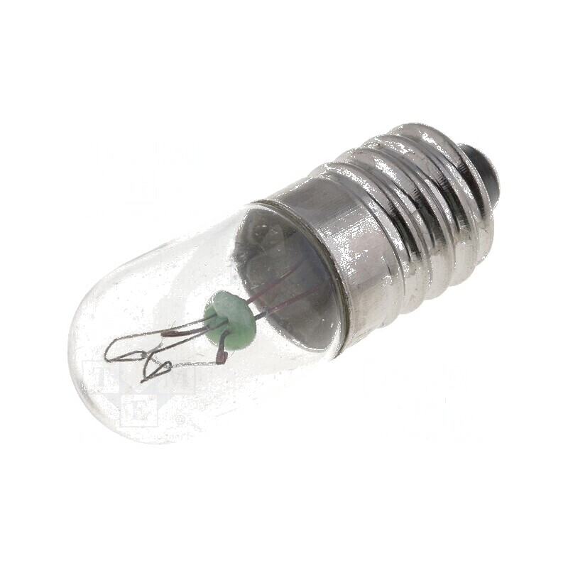 Lampă miniaturală E10 12VDC 100mA Balon cilindric 1,2W pentru iluminat decorativ | Electronic-mag.ro | Componente Electronice