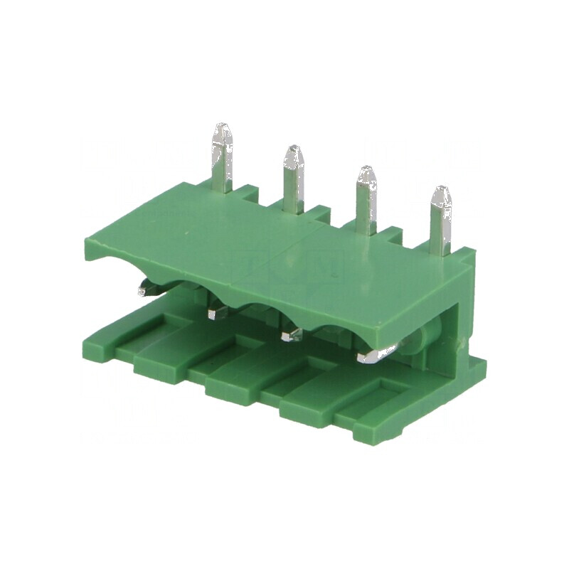 Regletă de conexiuni deconectabilă 5mm cu 4 piste în unghi de 90° | Electronic-mag.ro | Componente Electronice