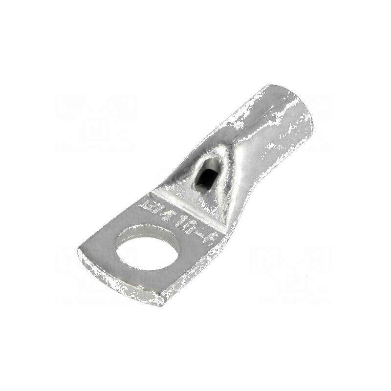 Vârf inelar tubular M6 10mm2 cu cablu neizolat din cupru, crimpat | Electronic-mag.ro | Componente Electronice