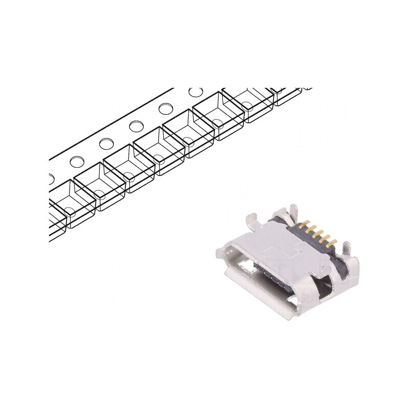 Conector USB B micro soclu pentru PCB SMT/THT PIN 5 USB 2.0 - Componente electronice | Electronic-mag.ro | Componente Electronic Conector USB B micro soclu pentru PCB SMT/THT PIN 5 USB 2.0 - Componente electronice | Electronic-mag.ro | Componente Electronic