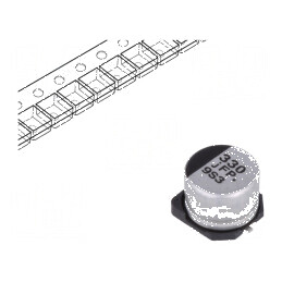 Condensator electrolitic SMD 330uF 6,3VDC low ESR Ø8x6,2mm | Electronic-mag.ro | Componente Electronice