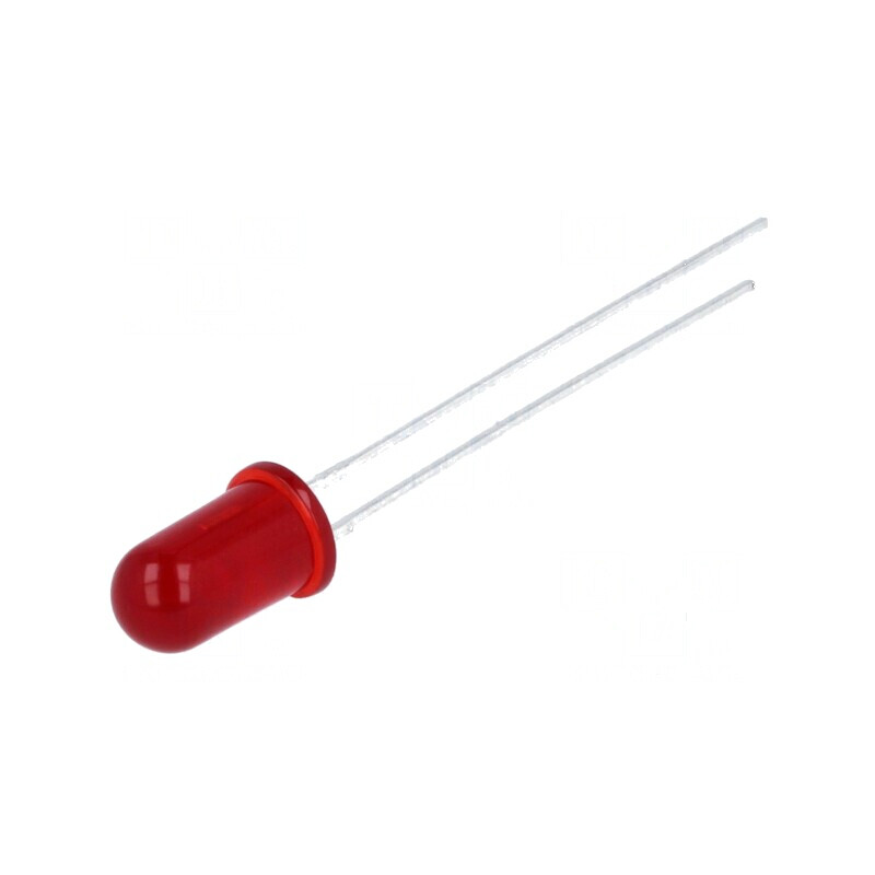 LED 5mm roșie 1,5-2,3mcd 50° cu parte frontală convexă - Nr. term 2 | Electronic-mag.ro | Componente Electronice