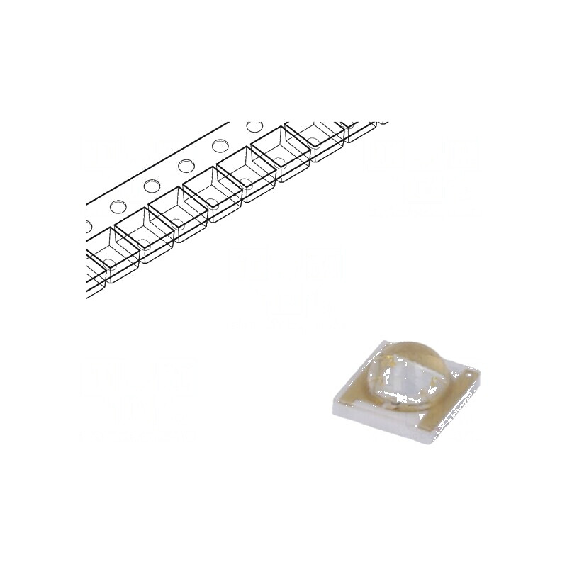 LED 3535 Convex 120° 1W 2,8÷3,4VDC - Dimensiuni 3,45x3,45x1,95mm | Electronic-mag.ro | Componente Electronice
