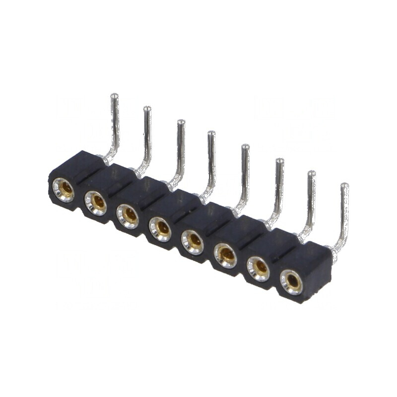 Conector şiruri pini soclu mamă PIN 8 contacte întoarse THT pentru montaj prin trecere | Electronic-mag.ro | Componente Electron