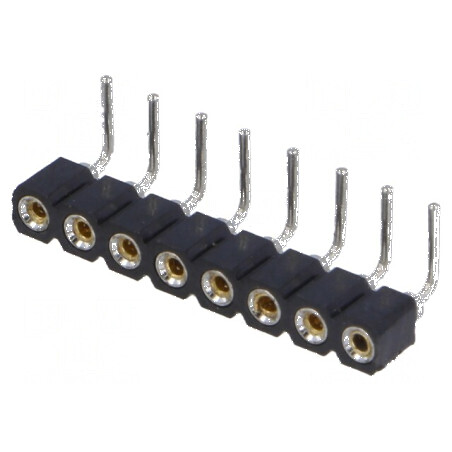 Conector şiruri pini soclu mamă PIN 8 contacte întoarse THT pentru montaj prin trecere | Electronic-mag.ro | Componente Electron
