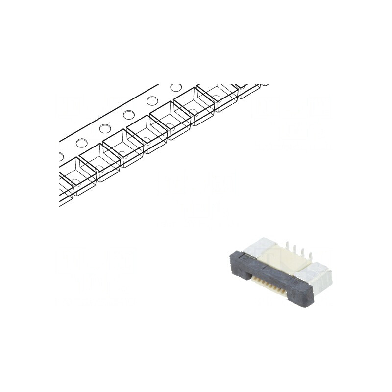 Conector FFC/FPC vertical 8 pini ZIF SMT 500mA cositorit pentru aplicații electronice | Electronic-mag.ro | Componente Electroni