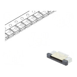 Conector FFC/FPC orizontal PIN 12 ZIF SMT 500mA cositorit pentru conectivitate electronică | Electronic-mag.ro | Componente Elec