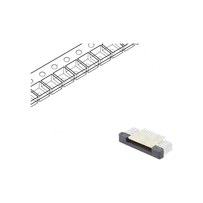 Conector FFC/FPC orizontal PIN 12 ZIF SMT 500mA cositorit pentru conectivitate electronică | Electronic-mag.ro | Componente Elec