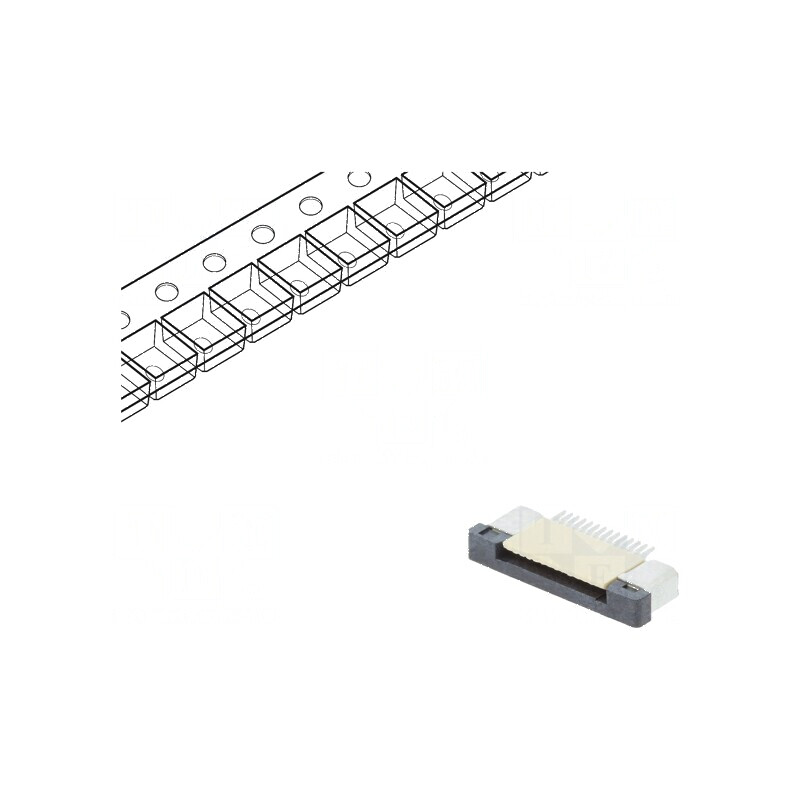 Conector FFC/FPC orizontal 14 pini ZIF SMT 500mA cositorit | Electronic-mag.ro | Componente Electronice
