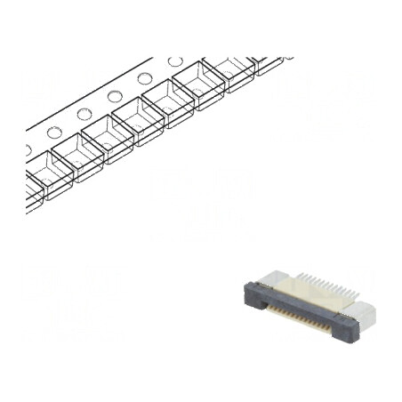 Conector FFC/FPC orizontal 14 PIN ZIF SMT 500mA, cositorit - pentru montaj electronic | Electronic-mag.ro | Componente Electroni