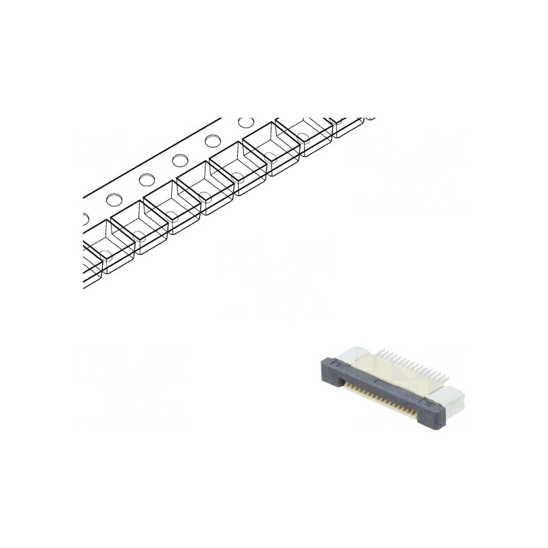 Conector FFC/FPC orizontale 16 PIN ZIF SMT 500mA cositorit - Componentă electronică | Electronic-mag.ro | Componente Electronice