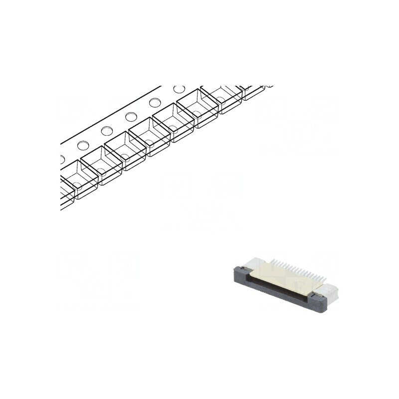 Conector FFC/FPC orizontal 18 pini ZIF SMT 500mA cositorit | Electronic-mag.ro | Componente Electronice
