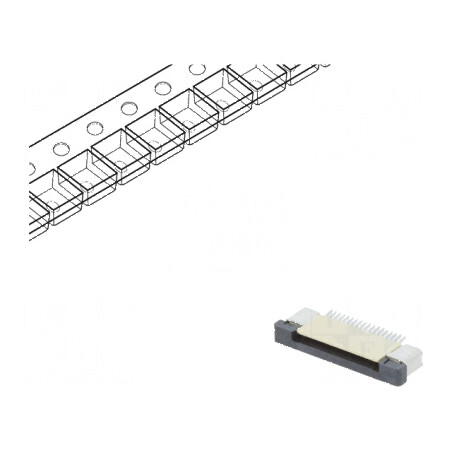 Conector FFC/FPC orizontal 18 pini ZIF SMT 500mA cositorit | Electronic-mag.ro | Componente Electronice