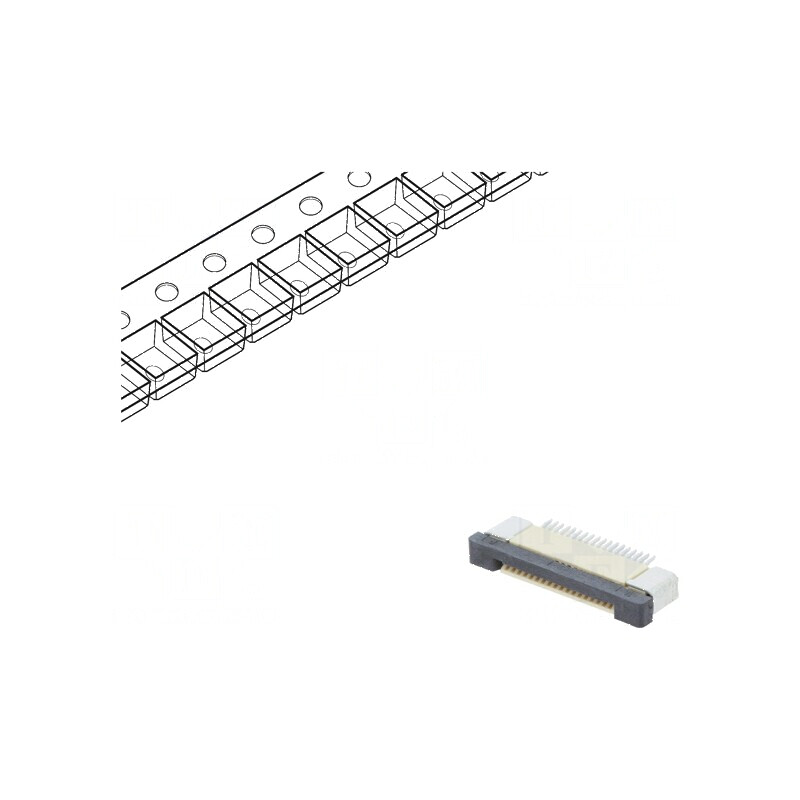 Conector FFC/FPC orizontal 18 PIN ZIF SMT 500mA cositorit pentru montaj electronic | Electronic-mag.ro | Componente Electronice