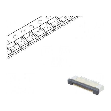Conector FFC/FPC orizontal 18 PIN ZIF SMT 500mA cositorit pentru montaj electronic | Electronic-mag.ro | Componente Electronice