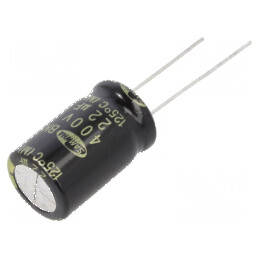 Condensator electrolitic THT 22uF 400VDC Ø12,5x20mm ±20% - Componentă electronică pentru circuite electrice | Electronic-mag.ro 
