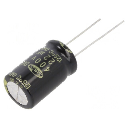 Condensator electrolitic THT 22uF 400VDC Ø12,5x20mm ±20% - Componentă electronică pentru circuite electrice | Electronic-mag.ro 