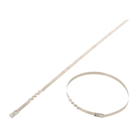 Colier de strângere din oțel natural, L: 260mm, W: 4,6mm, 445N | Electronic-mag.ro | Componente Electronice