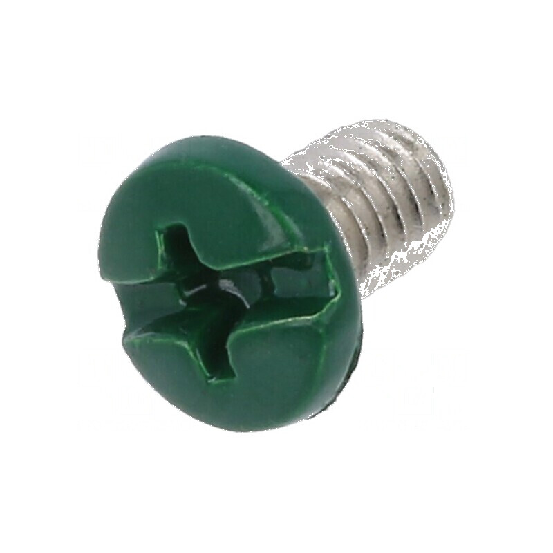 Şurub M4x6,4 cu cap rotund Phillips, crestat din alamă verde | Electronic-mag.ro | Componente Electronice