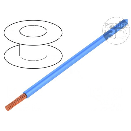 Cablu electric TLY litat 0,22mm² PVC albastru 150V/300V 50m | Electronic-mag.ro | Componente Electronice