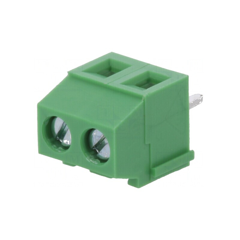 Regletă de conexiuni pentru PCB 90° 3,81mm, 2 piste, 10A | Electronic-mag.ro | Componente Electronice