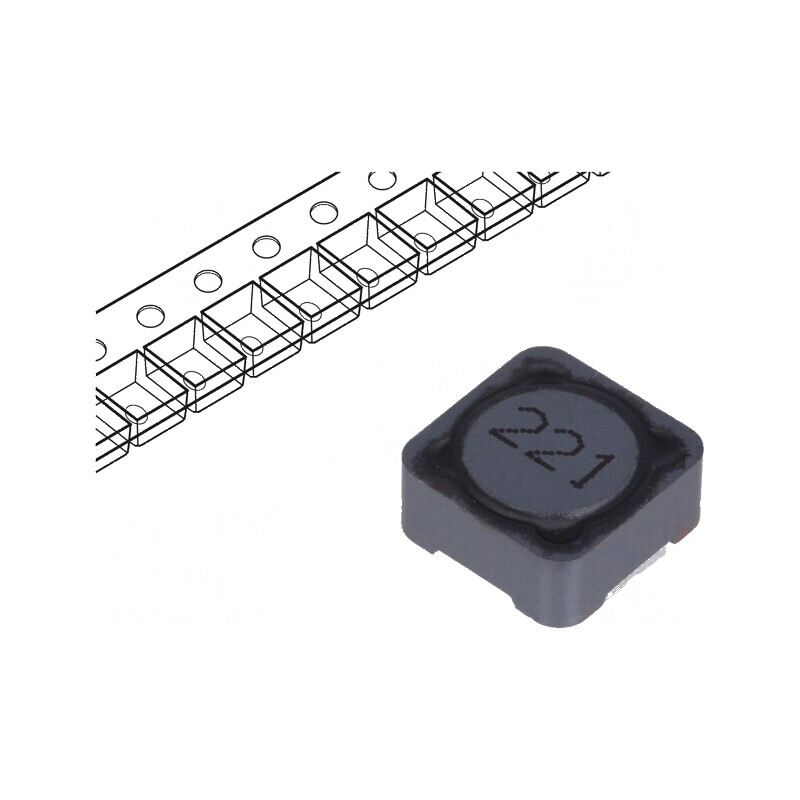 Inductor SMD 220uH 800mA 400mΩ ±20% 12x12x6mm temperatura -40÷125°C | Electronic-mag.ro | Componente Electronice