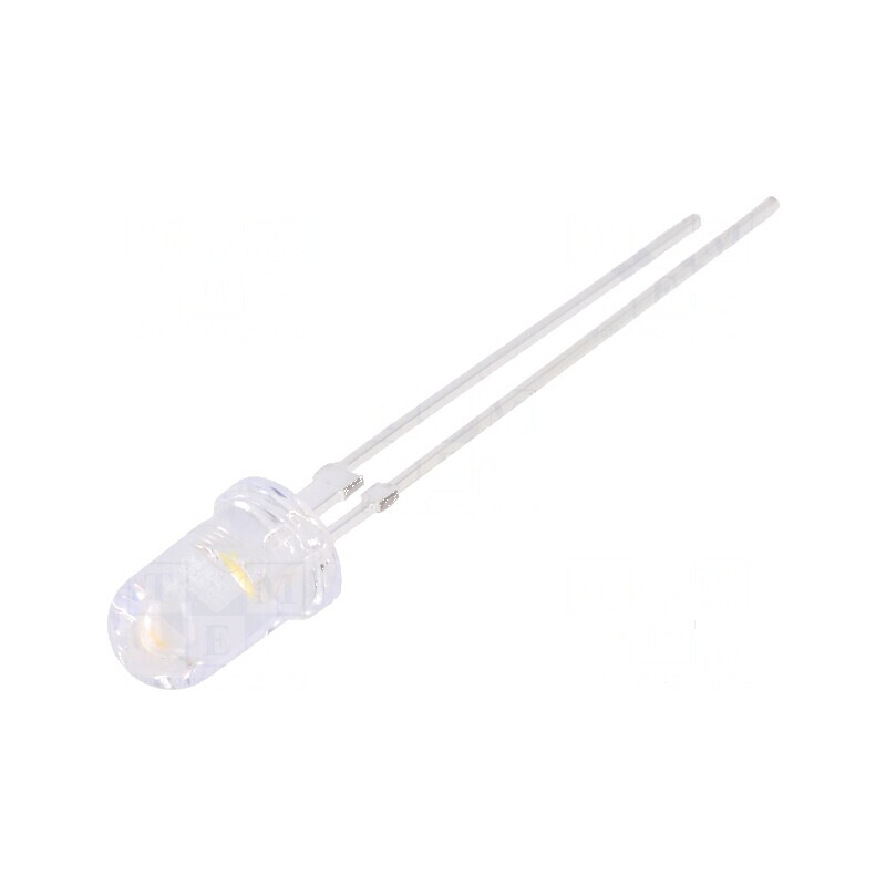 LED 5mm alb cald 15° convex, luminozitate 17-19lm, nr. term: 2 | Electronic-mag.ro | Componente Electronice