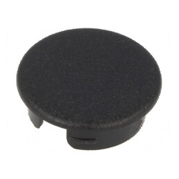 Capac ABS negru rotund cu fixare prin apăsare | Electronic-mag.ro | Componente Electronice
