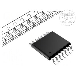 IC digital NOR, 4 intrări, 2 ieșiri, CMOS, SMD TSSOP14, 3-18VDC, temperatură -55 până la 125°C | Electronic-mag.ro | Componente 