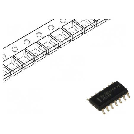 Flip-flop digital D, 2 canale, SMD SO14, HC | Electronic-mag.ro | Componente Electronice