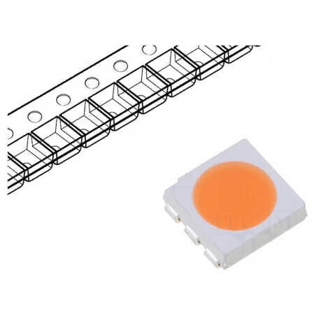 LED SMD 5050 PLCC6 portocaliu (orange peach) 12-13,5lm 120° - Lumină LED de înaltă eficiență | Electronic-mag.ro | Componente El