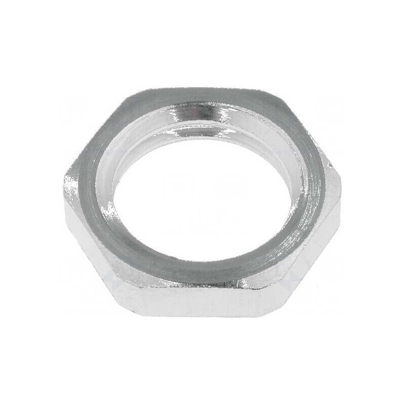 Piuliță M12 din alamă nichelată, grosime 3mm, cheie 15mm, filet metric | Electronic-mag.ro | Componente Electronice