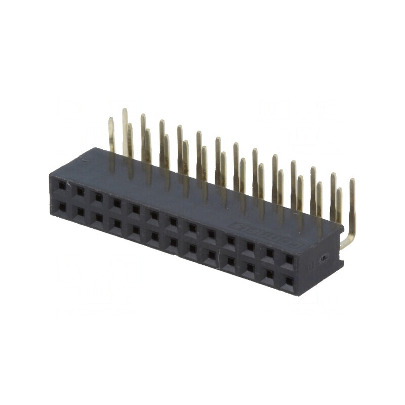 Conector şiruri pini soclu mamă 26 pini 90° 2,54mm | Electronic-mag.ro | Componente Electronice