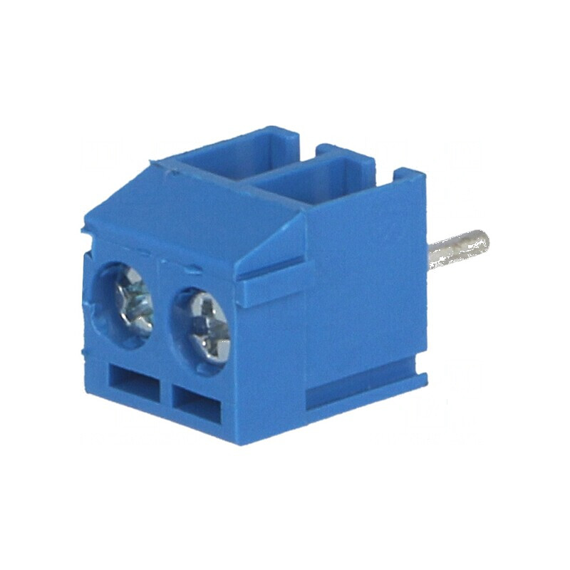 Regletă de conexiuni pentru PCB în unghi de 90° - 3,5mm, 2 piste, 7A | Electronic-mag.ro | Componente Electronice